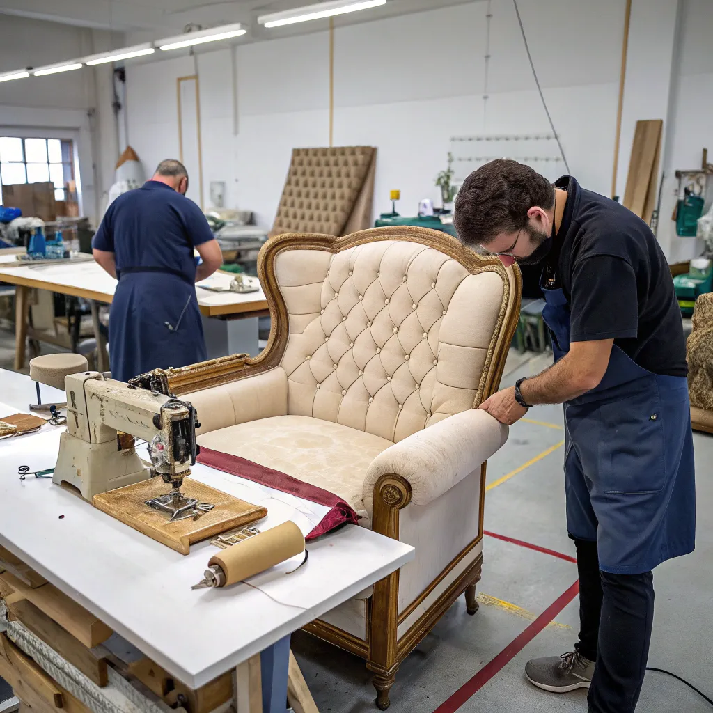 Upholstery workshop in action